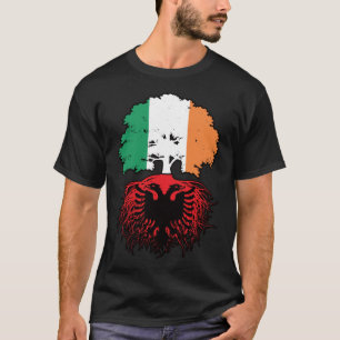 Albania Albanian Irish Ireland Tree Roots Flag T-Shirt