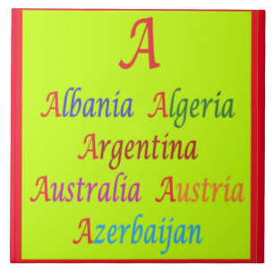 Albania Algeria Australia Argentina lime green Ceramic Tile