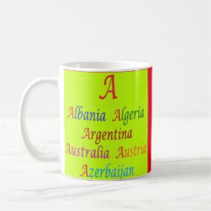 Albania Algeria Australia Argentina lime green Coffee Mug