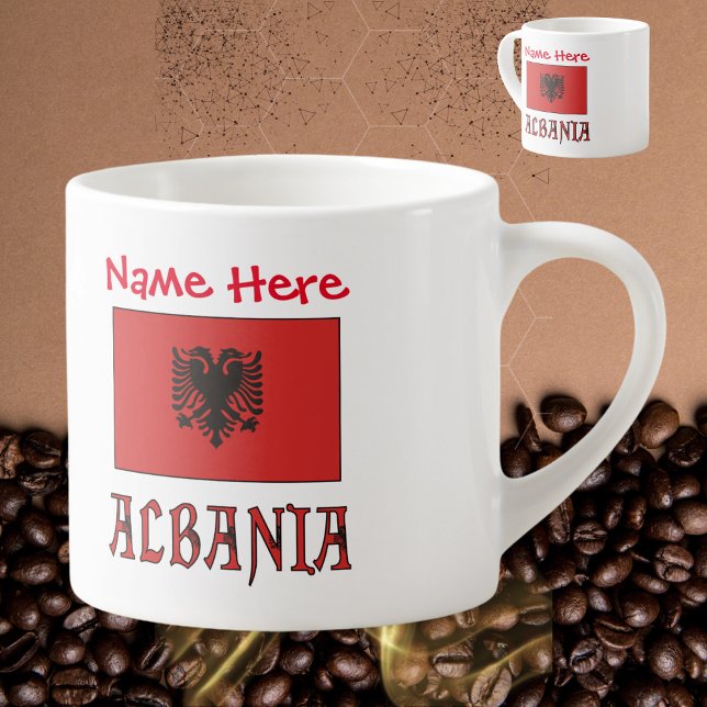 Albania and Albanian Flag Red Personalisation  Espresso Cup (Creator Uploaded)