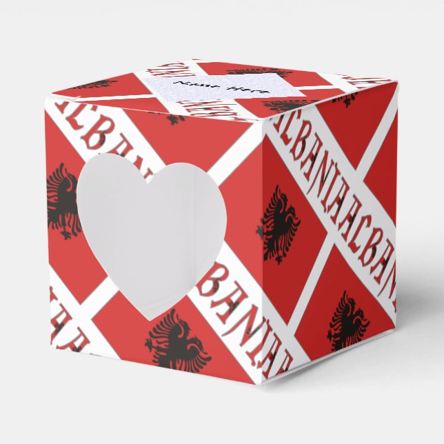 Albania and Albanian Flag Tiled Personalised  Favour Box (Front Side)