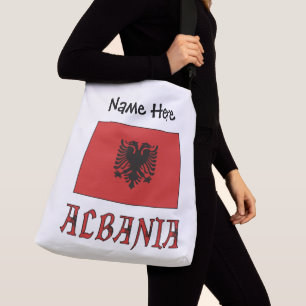 Albania and Albanian Flag with Your Name Crossbody Crossbody Bag