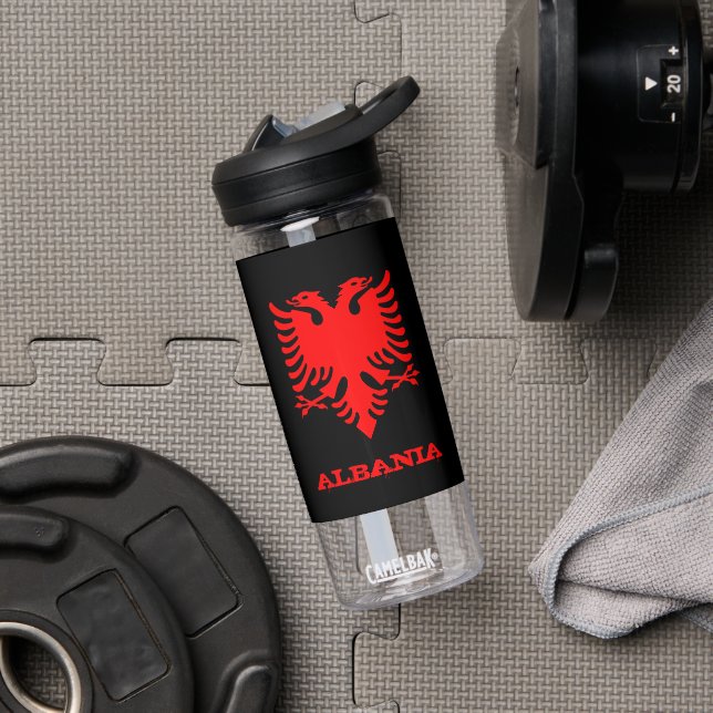 Albania Bottle, Fitness & Albanian Emblem / flag Water Bottle (Gym)