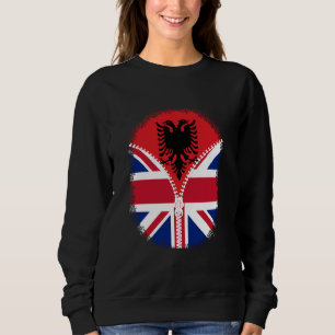 Albania British Flag - Albanian Britain UK Zipper Sweatshirt