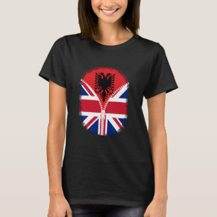 Albania British Flag - Albanian Britain UK Zipper T-Shirt