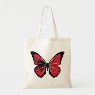 Albania Butterfly Flag Tote Bag