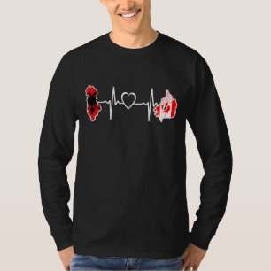 Albania Canada Heartbeat Albanian Canadian Flag T-Shirt