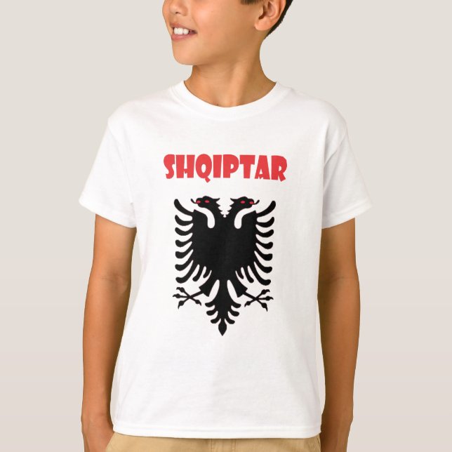 Albania Country Flag and Fan Design T-Shirt (Front)