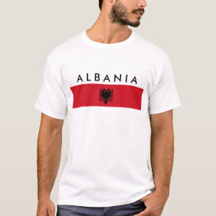 albania country long flag nation symbol name text T-Shirt