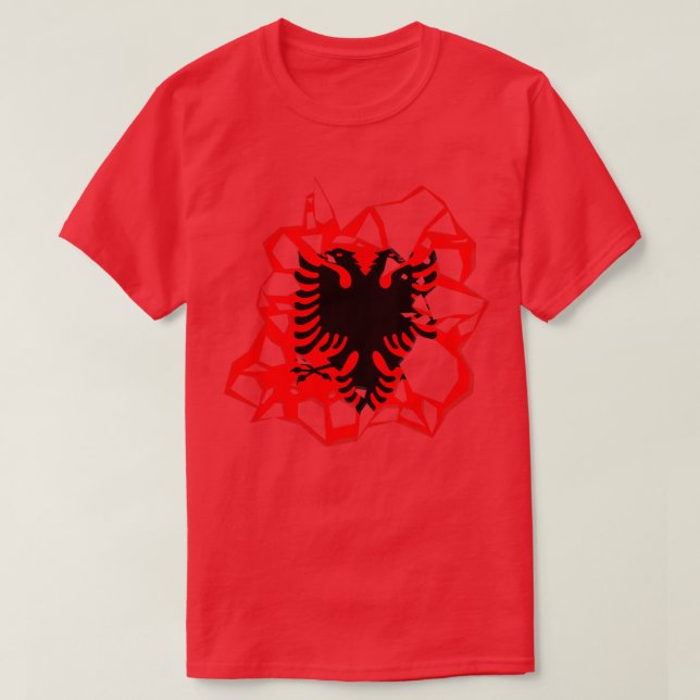 Albania Distressed patterns T-Shirt (Design Front)