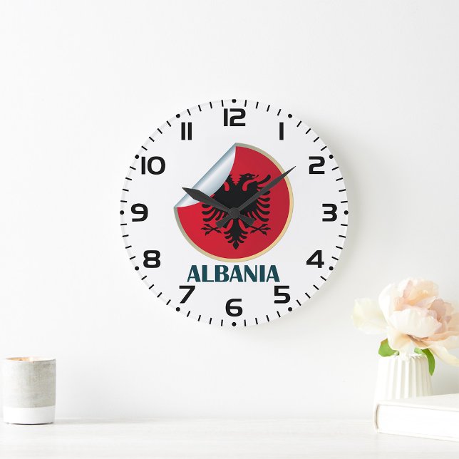Albania Double Headed Eagle Emblem  Large Clock (Creator Uploaded)