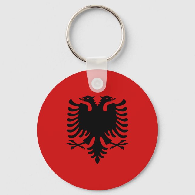 Albania Fisheye Flag Keychain (Front)