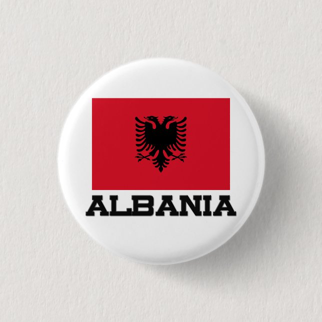Albania Flag 3 Cm Round Badge (Front)
