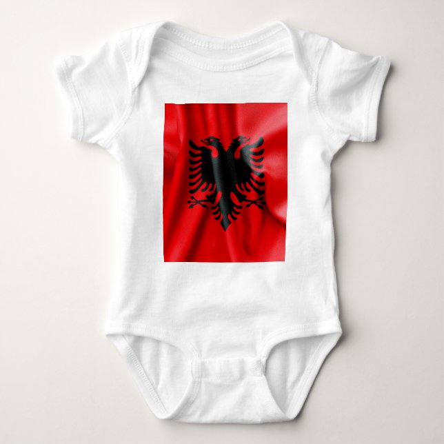 Albania Flag Baby Jersey Bodysuit (Front)