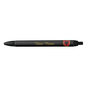Albania Flag Black Ink Pen