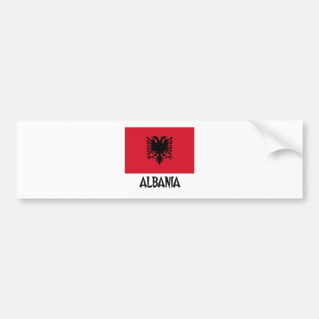Albania Flag Bumper Sticker (Front)