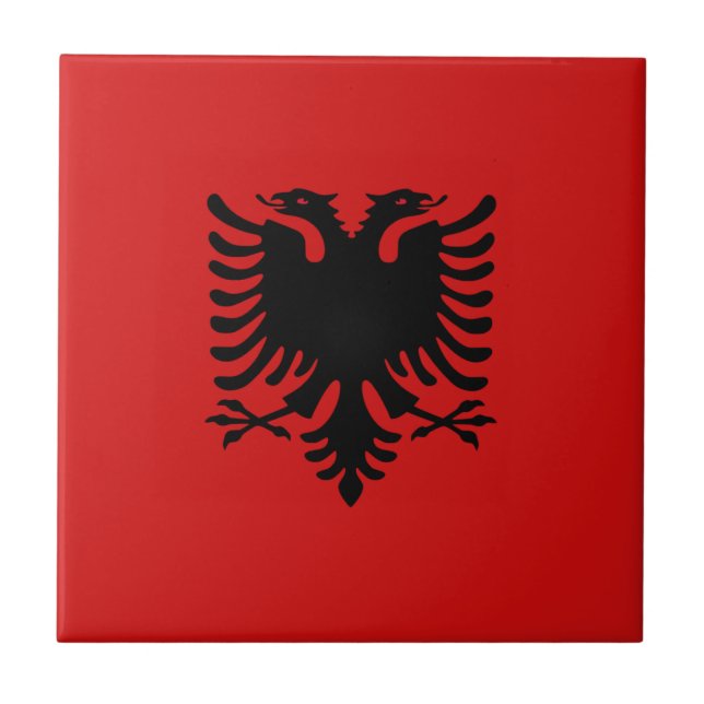 Albania Flag Ceramic Tile (Front)
