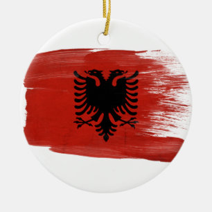 Albania Flag Ceramic Tree Decoration