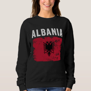 Albania Flag Distressed Men Women Kids Albanian Sweatshirt