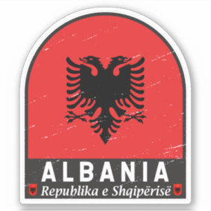 Albania Flag Emblem Distressed