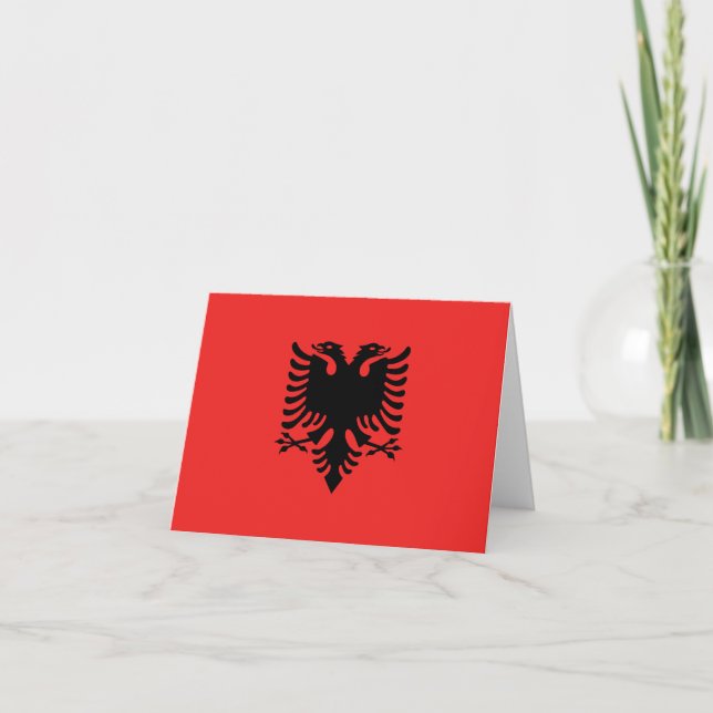 Albania flag Folded Thank You Card (Front)