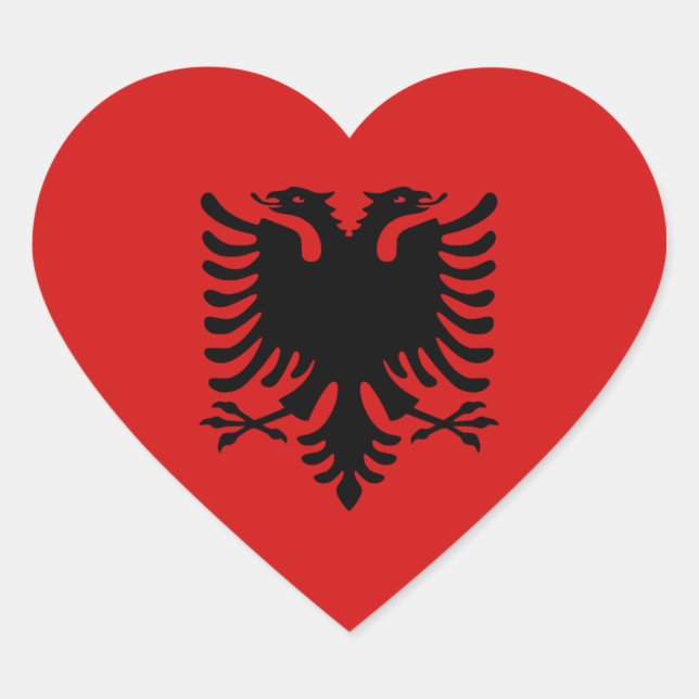 Albania Flag Heart Sticker (Front)
