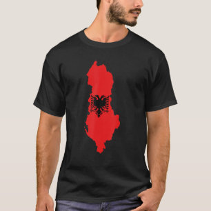 Albania flag in Albania outline Albania T-Shirt