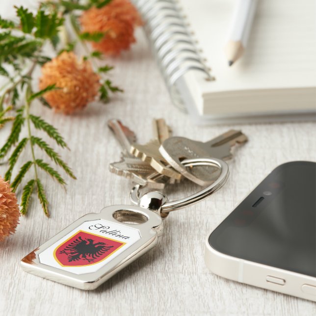 Albania Flag Key Ring (Side)