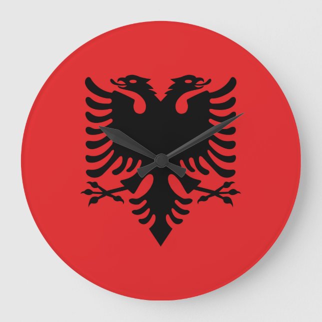Albania Flag Large Clock (Front)