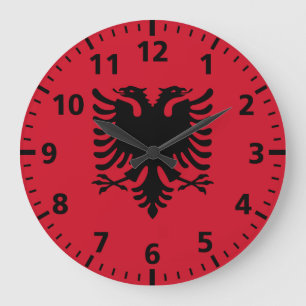 Albania Flag Large Clock