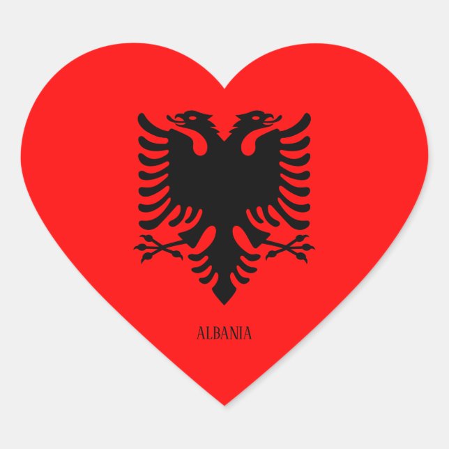 Albania Flag Patriotic Heart Sticker (Front)