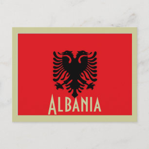 Albania flag postcard