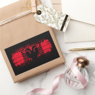 Albania flag rectangular sticker