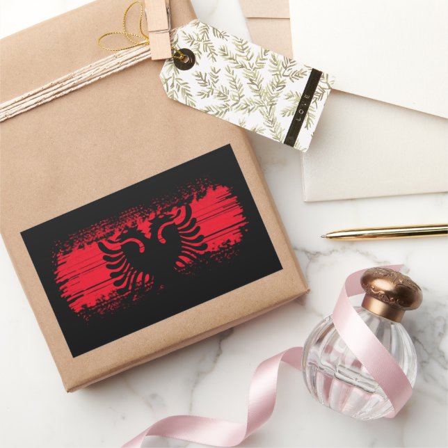 Albania flag rectangular sticker (Gifting)
