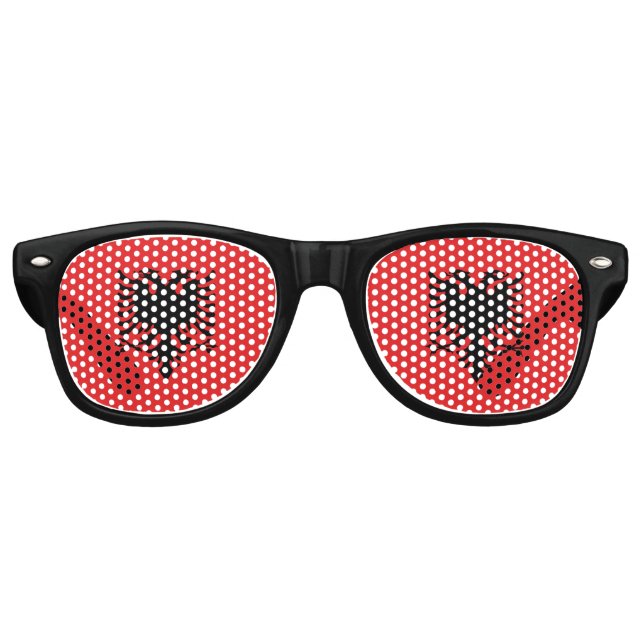 Albania Flag Retro Sunglasses (Front)