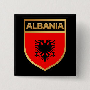 Albania Flag Shield 15 Cm Square Badge