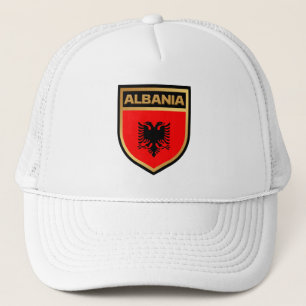 Albania Flag Shield Trucker Hat