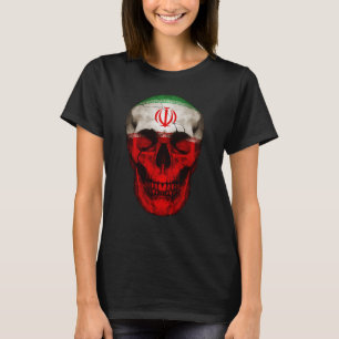 Albania Flag Skull Iranian Roots Proud Patriotic T-Shirt