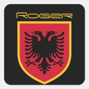 Albania Flag Square Sticker