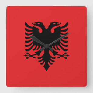 Albania Flag Square Wall Clock