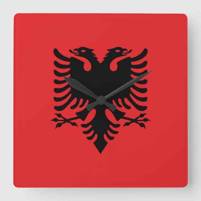 Albania Flag Square Wall Clock (Front)