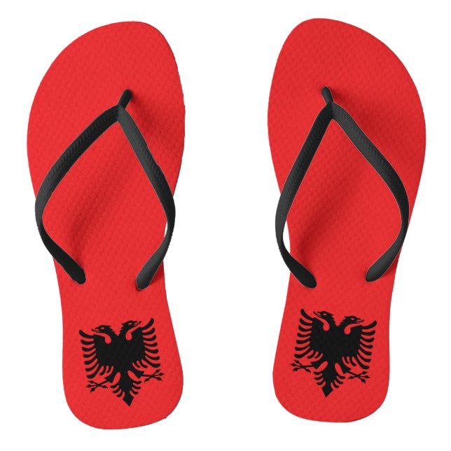 Albania Flag Thongs (Footbed)