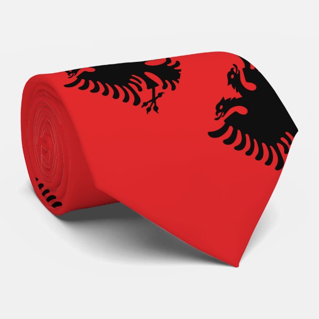 Albania Flag Tie (Rolled)