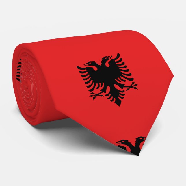 Albania flag tie (Rolled)