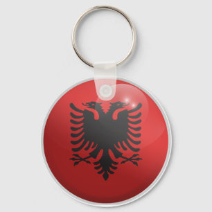 Albania Glossy Circle Flag Key Ring