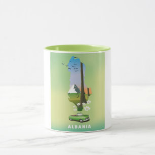 Albania map Illustrated travel poster Mug