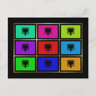 Albania Multihue Flags Postcard