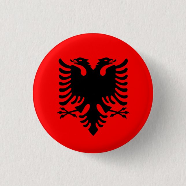 Albania National Flag 3 Cm Round Badge (Front)