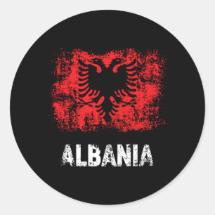 Albania Patriotic Shirt Distressed Albanian Flag Classic Round Sticker