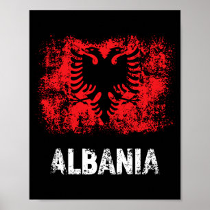 Albania Patriotic Shirt Distressed Albanian Flag Poster